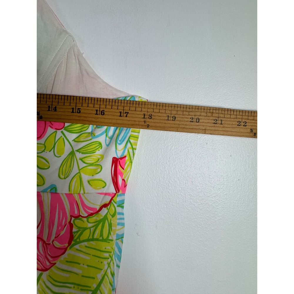 Preppy Lilly Pulitzer Women 14 Halter Dress Pink Floral Crochet Lace Tropical - Picture 6 of 10